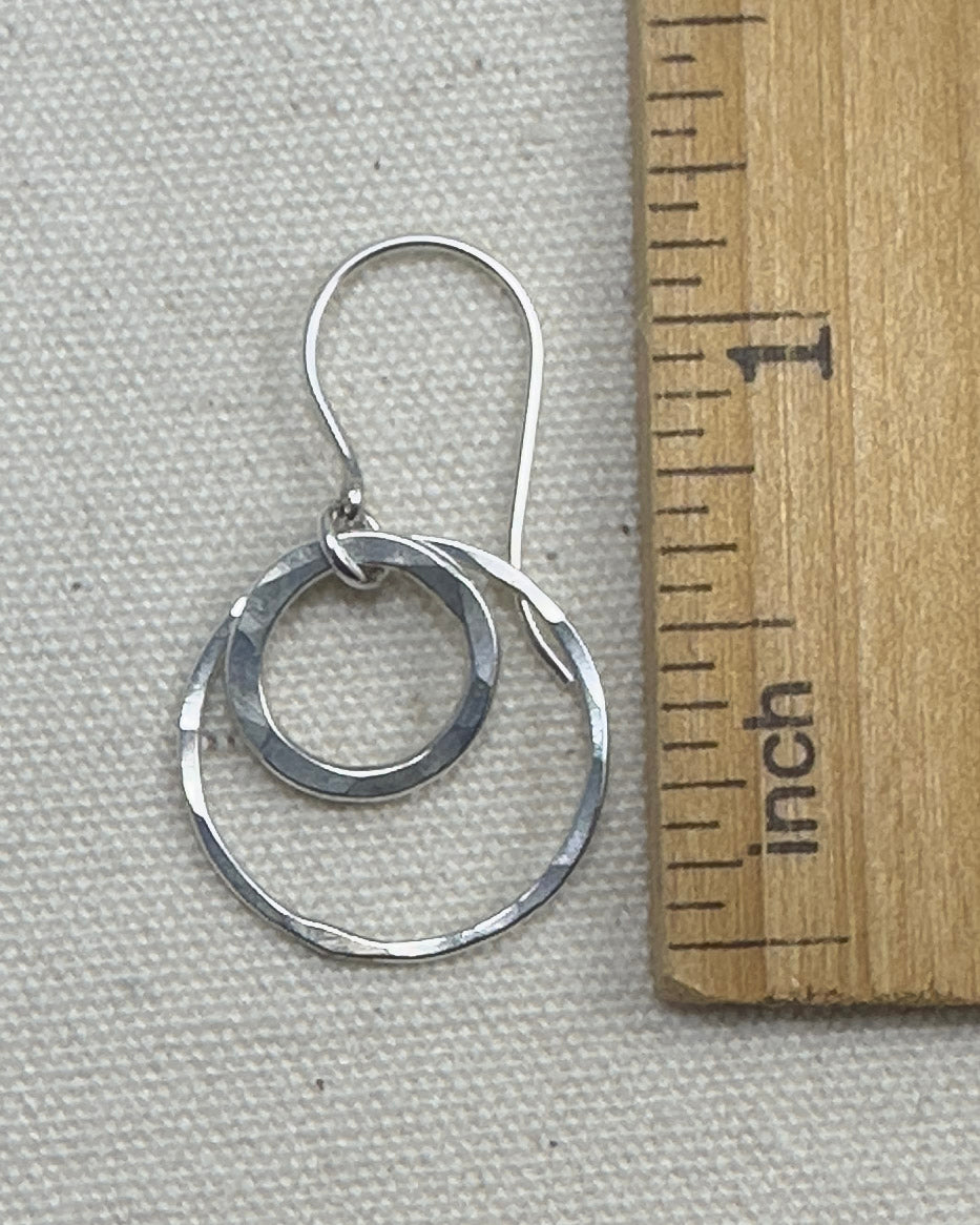 Joy Silver Double Circle Earrings