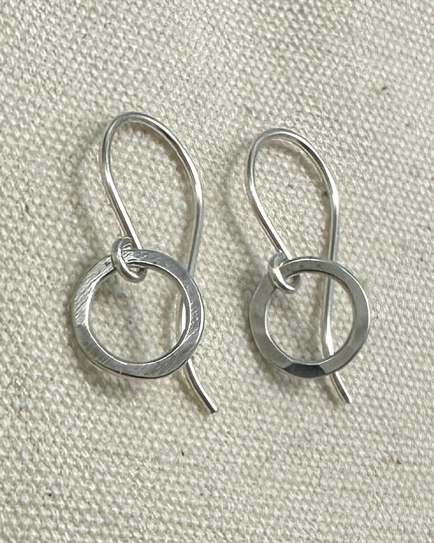 Joy Tiny Circle Silver Earrings