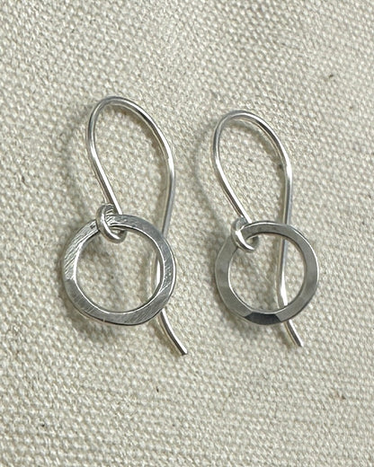 Joy Tiny Circle Silver Earrings - Cloverleaf Jewelry