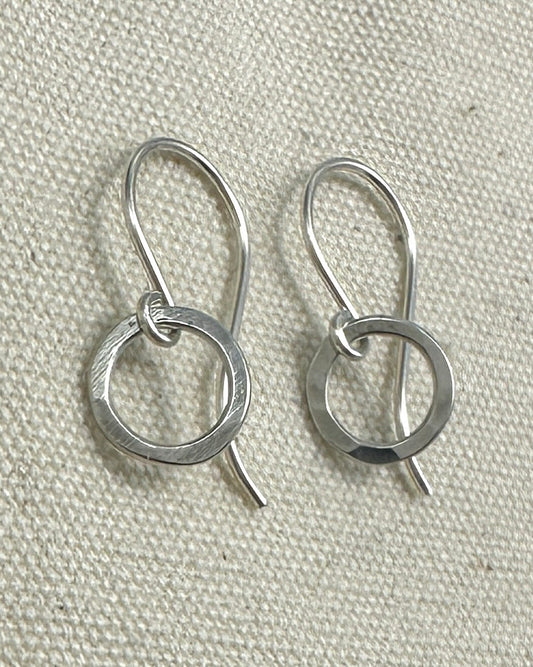 Joy Tiny Circle Silver Earrings - Cloverleaf Jewelry