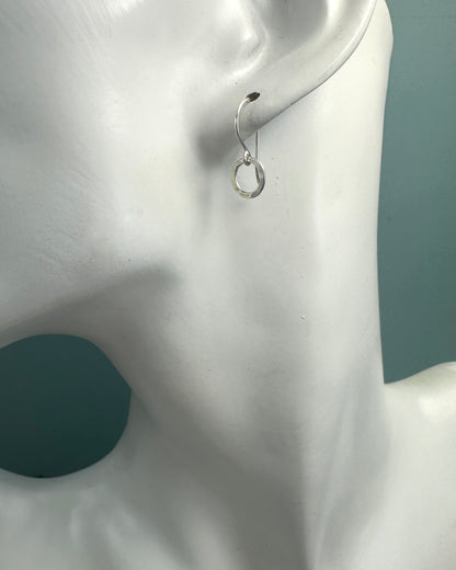 Joy Tiny Circle Silver Earrings - Cloverleaf Jewelry