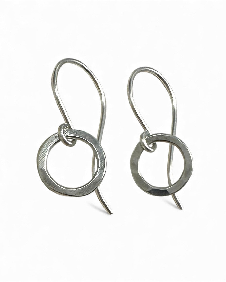Joy Tiny Circle Silver Earrings