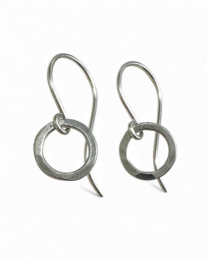 Joy Tiny Circle Silver Earrings - Cloverleaf Jewelry