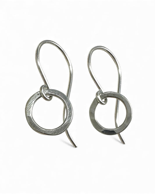 Joy Tiny Circle Silver Earrings