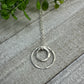 Joy Double Circles Silver Hammered Necklace
