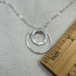 Joy Double Circles Silver Hammered Necklace