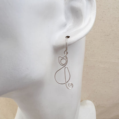 Kitschy Cats Silver Earrings - Cloverleaf Jewelry