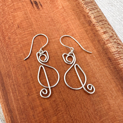 Kitschy Cats Silver Earrings - Cloverleaf Jewelry