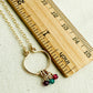 Lyre Birthstone Necklace in Gold - Cloverleaf Jewelry
