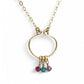 Lyre Birthstone Necklace in Gold - Cloverleaf Jewelry