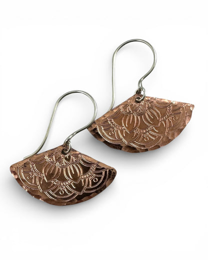 Fanfare Copper and Silver Earrings - Cloverleaf Jewelry