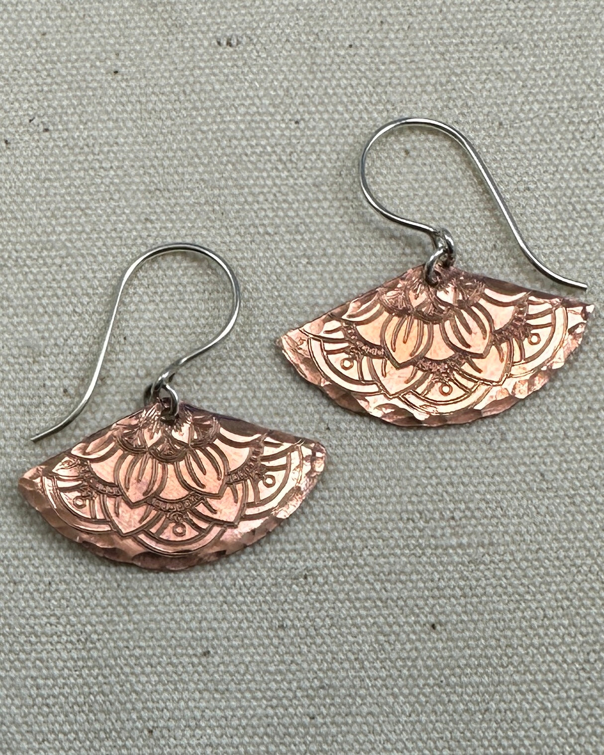 Fanfare Copper and Silver Earrings - Cloverleaf Jewelry