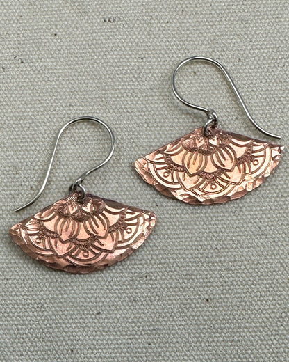 Fanfare Copper and Silver Earrings - Cloverleaf Jewelry