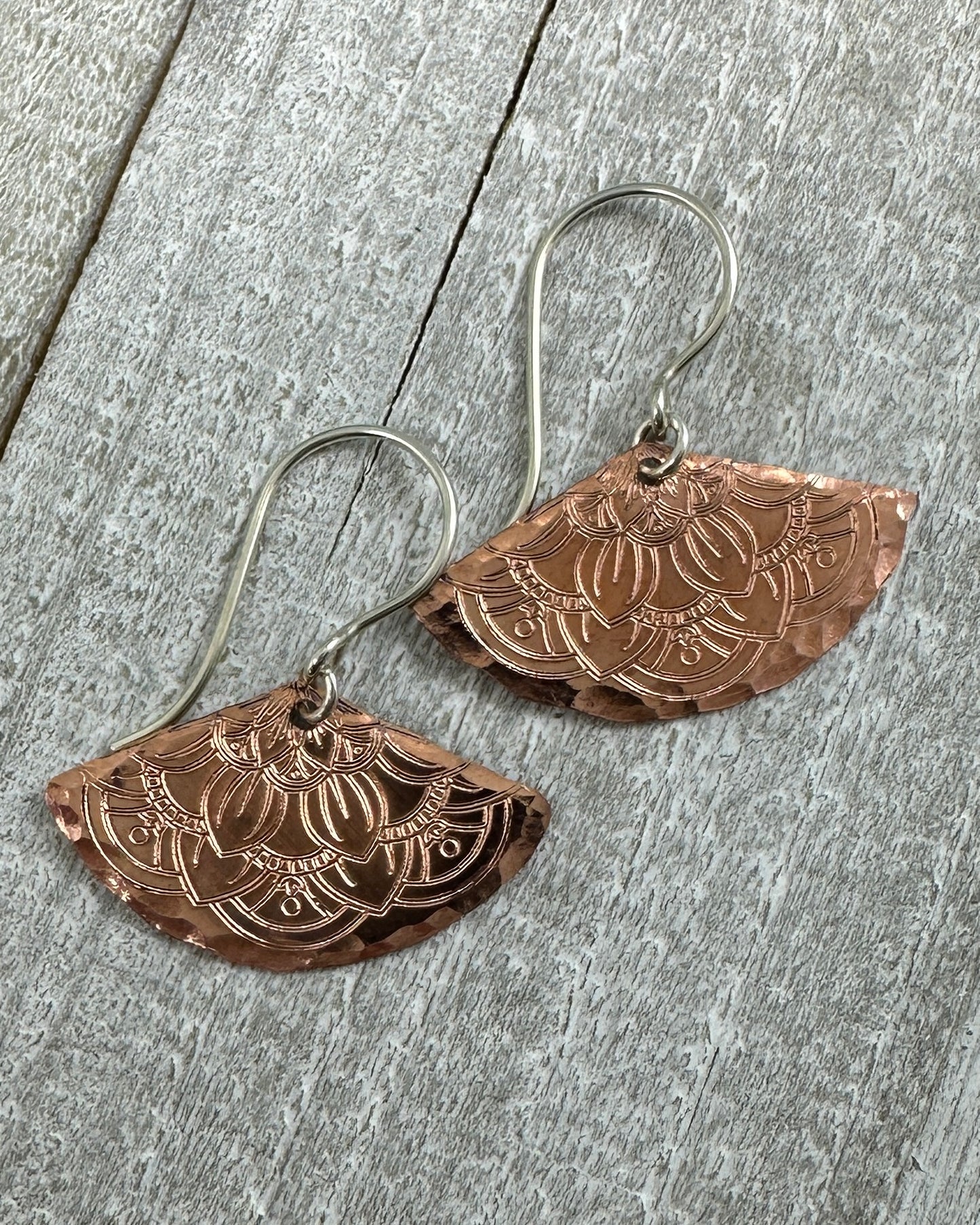 Fanfare Copper and Silver Earrings - Cloverleaf Jewelry