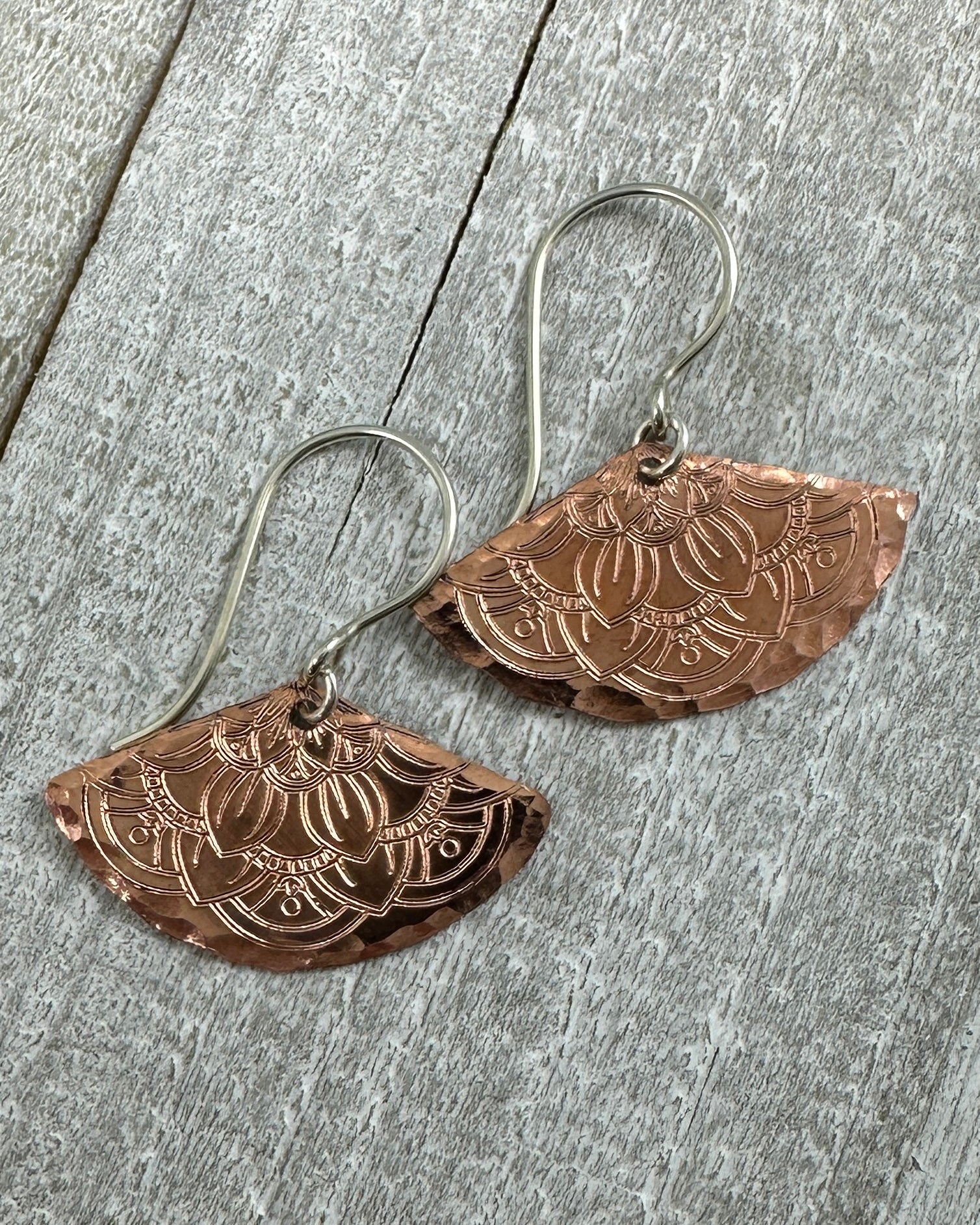 Fanfare Copper and Silver Earrings - Cloverleaf Jewelry