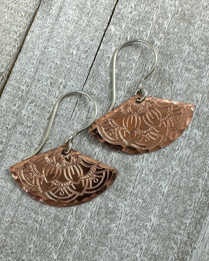 Fanfare Copper and Silver Earrings - Cloverleaf Jewelry