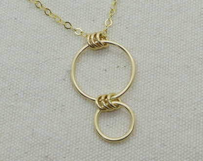 Nexus Gold Vertical Linked Circle Necklace - Cloverleaf Jewelry