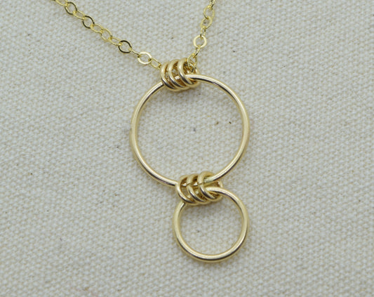 Nexus Gold Vertical Linked Circle Necklace