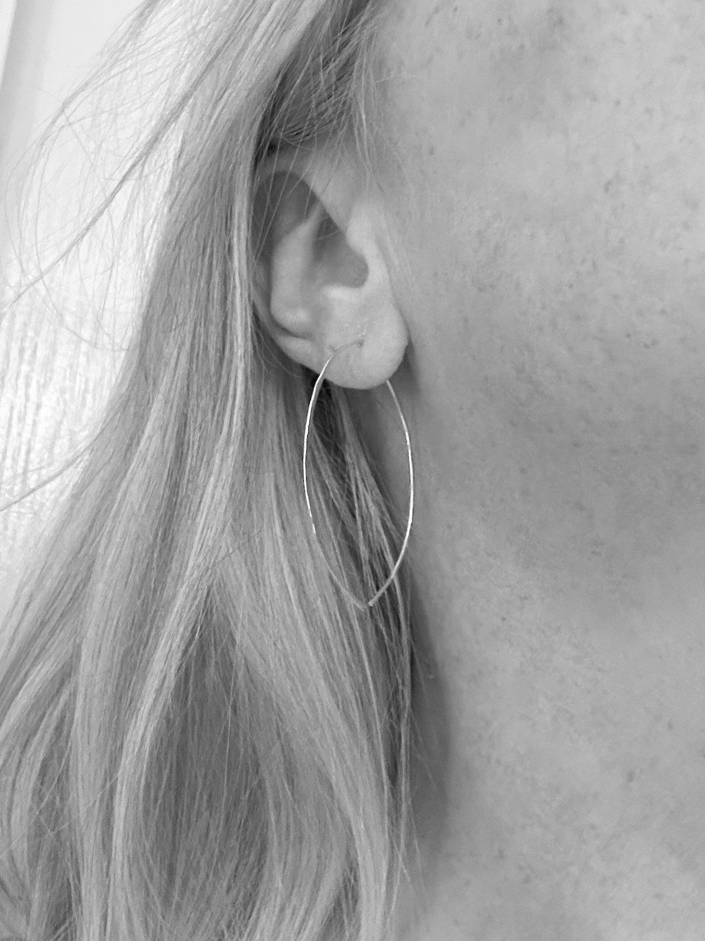 Petals Silver Open Hoop Earrings