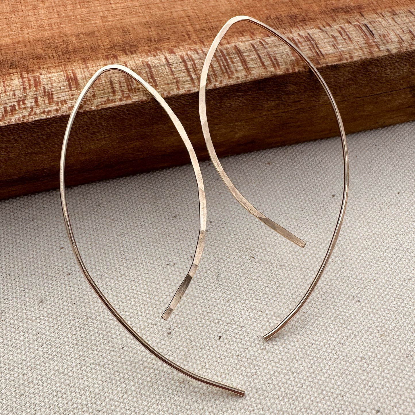 Petals Gold Open Hoop Asymmetrical Earrings