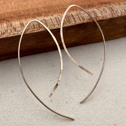 Petals Gold Open Hoop Asymmetrical Earrings - Cloverleaf Jewelry