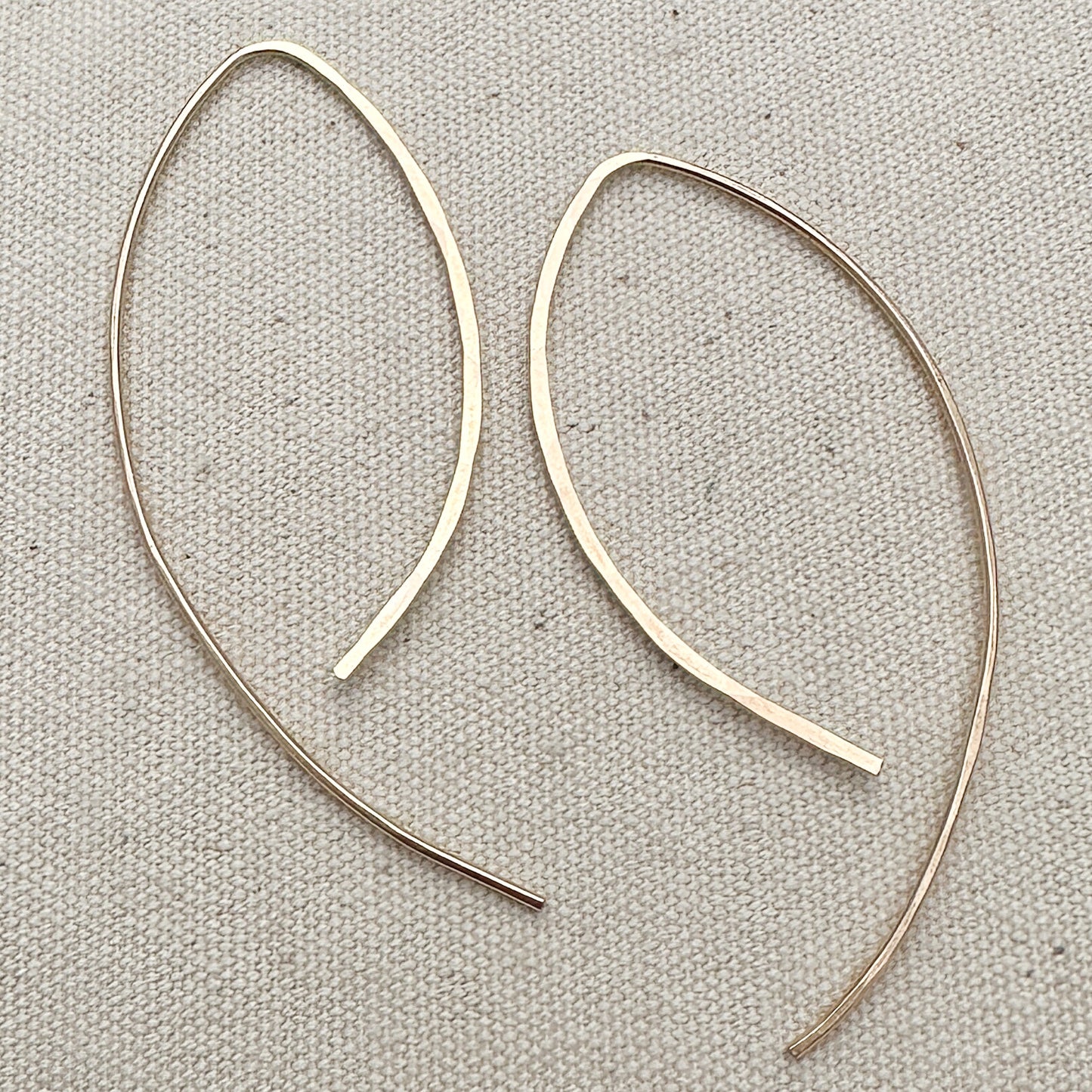 Petals Gold Open Hoop Asymmetrical Earrings