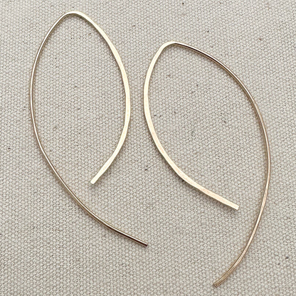 Petals Gold Open Hoop Asymmetrical Earrings - Cloverleaf Jewelry
