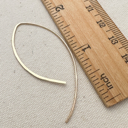 Petals Gold Open Hoop Asymmetrical Earrings - Cloverleaf Jewelry