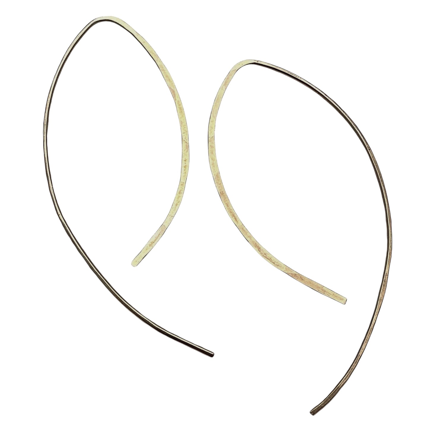 Petals Gold Open Hoop Asymmetrical Earrings