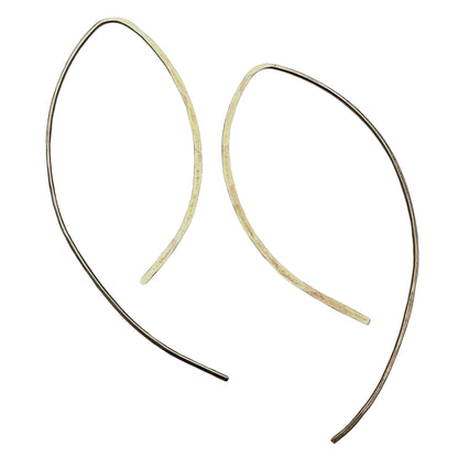 Petals Gold Open Hoop Asymmetrical Earrings - Cloverleaf Jewelry