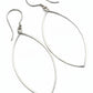 Silver teardrop earrings on a textured gray surface