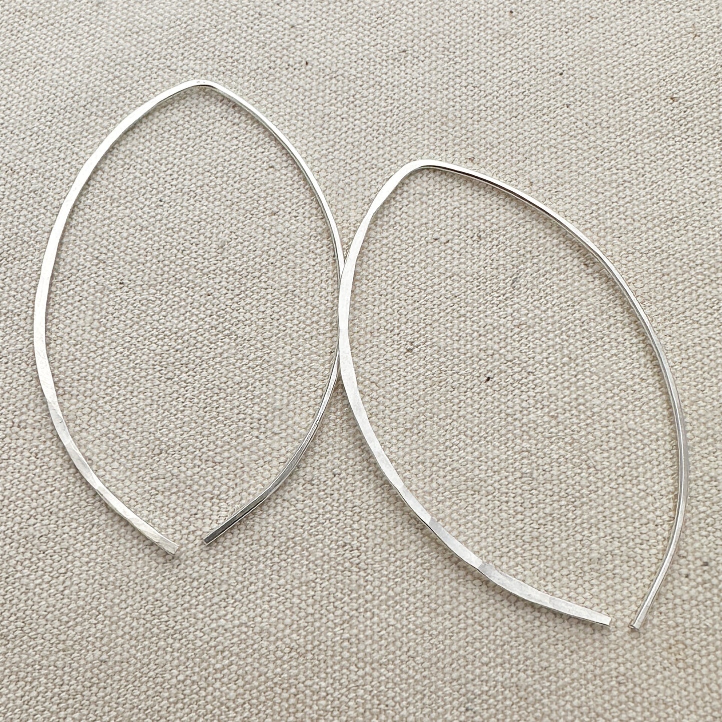 Petals Silver Open Hoop Earrings