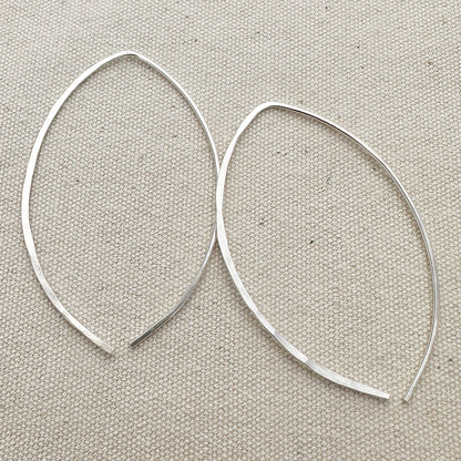 Petals Silver Open Hoop Earrings - Cloverleaf Jewelry