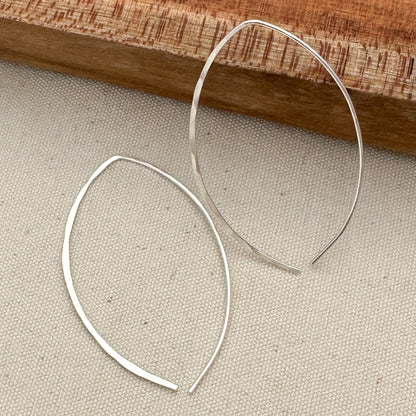 Petals Silver Open Hoop Earrings - Cloverleaf Jewelry