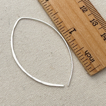 Petals Silver Open Hoop Earrings - Cloverleaf Jewelry