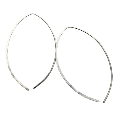Petals Silver Open Hoop Earrings - Cloverleaf Jewelry