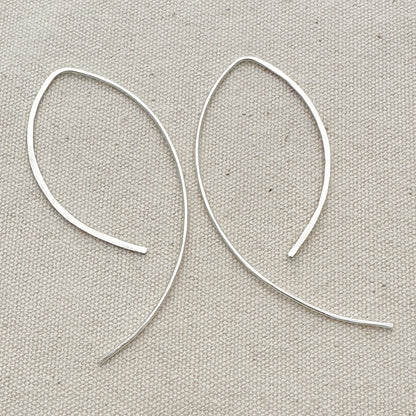 Petals Silver Open Hoop Asymmetrical Earrings - Cloverleaf Jewelry