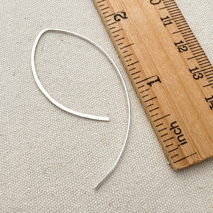 Petals Silver Open Hoop Asymmetrical Earrings - Cloverleaf Jewelry