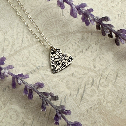 Swirly Heart Silver Necklace - Cloverleaf Jewelry