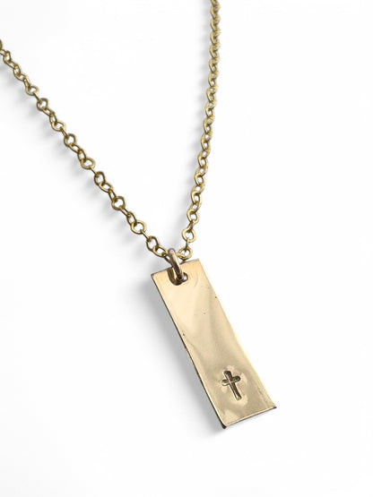 Tiny Cross Gold Charm Necklace - Cloverleaf Jewelry