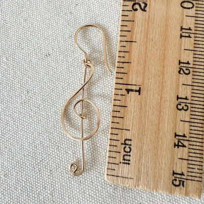 Treble Clef Gold Earrings - Cloverleaf Jewelry