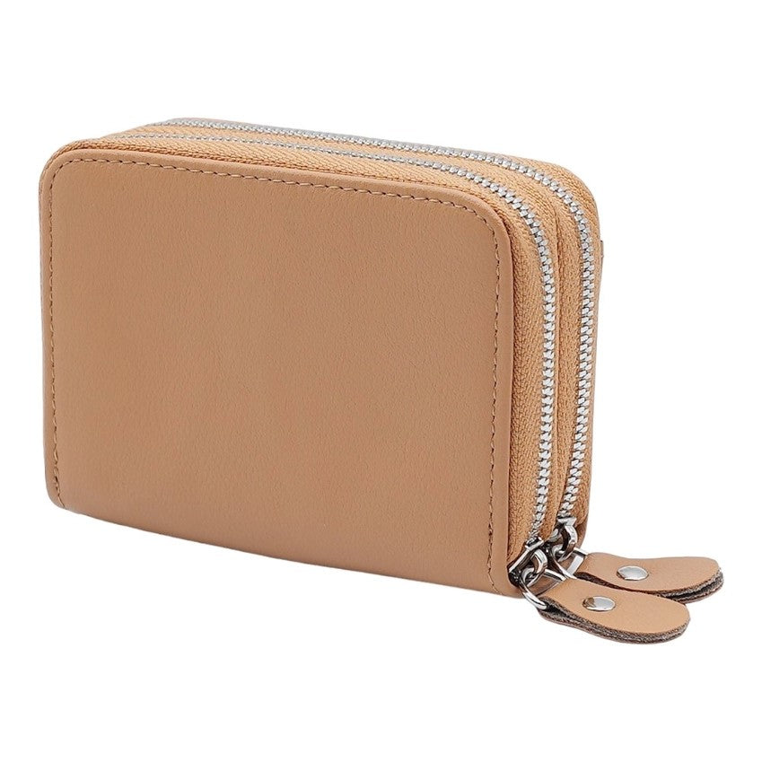 Leather Credit Card Holder Wallet with Zipper, Wallet For Women