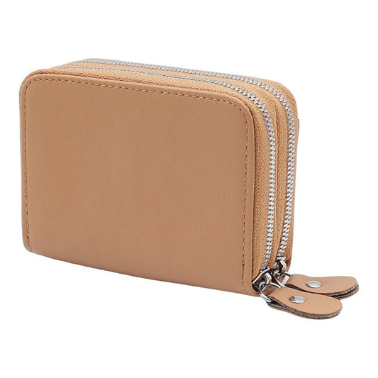 Leather Credit Card Holder Wallet with Zipper, Wallet For Women