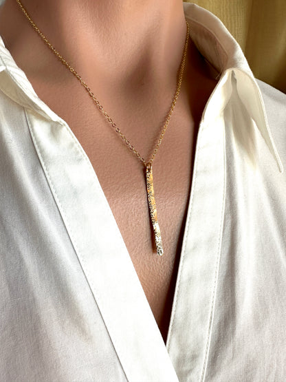 Wayfarer Gold Long Pendant Necklace - Cloverleaf Jewelry