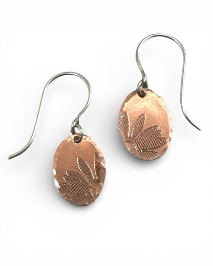 Floral Copper Earrings - Cloverleaf Jewelry