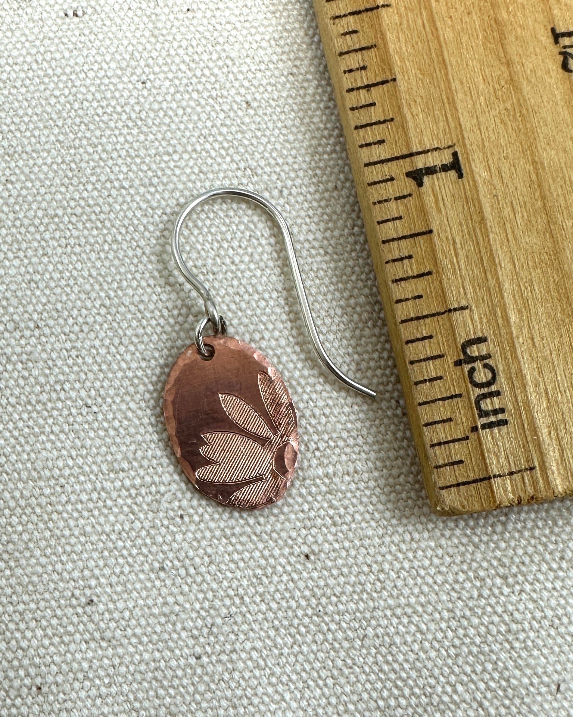 Floral Copper Earrings - Cloverleaf Jewelry