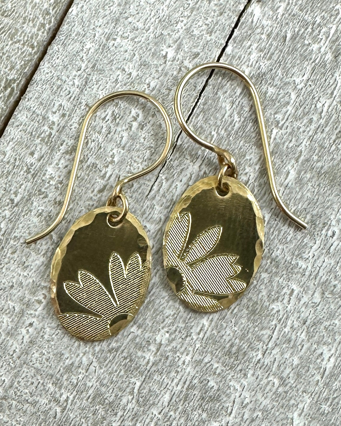 Floral Gold Earrings - Cloverleaf Jewelry