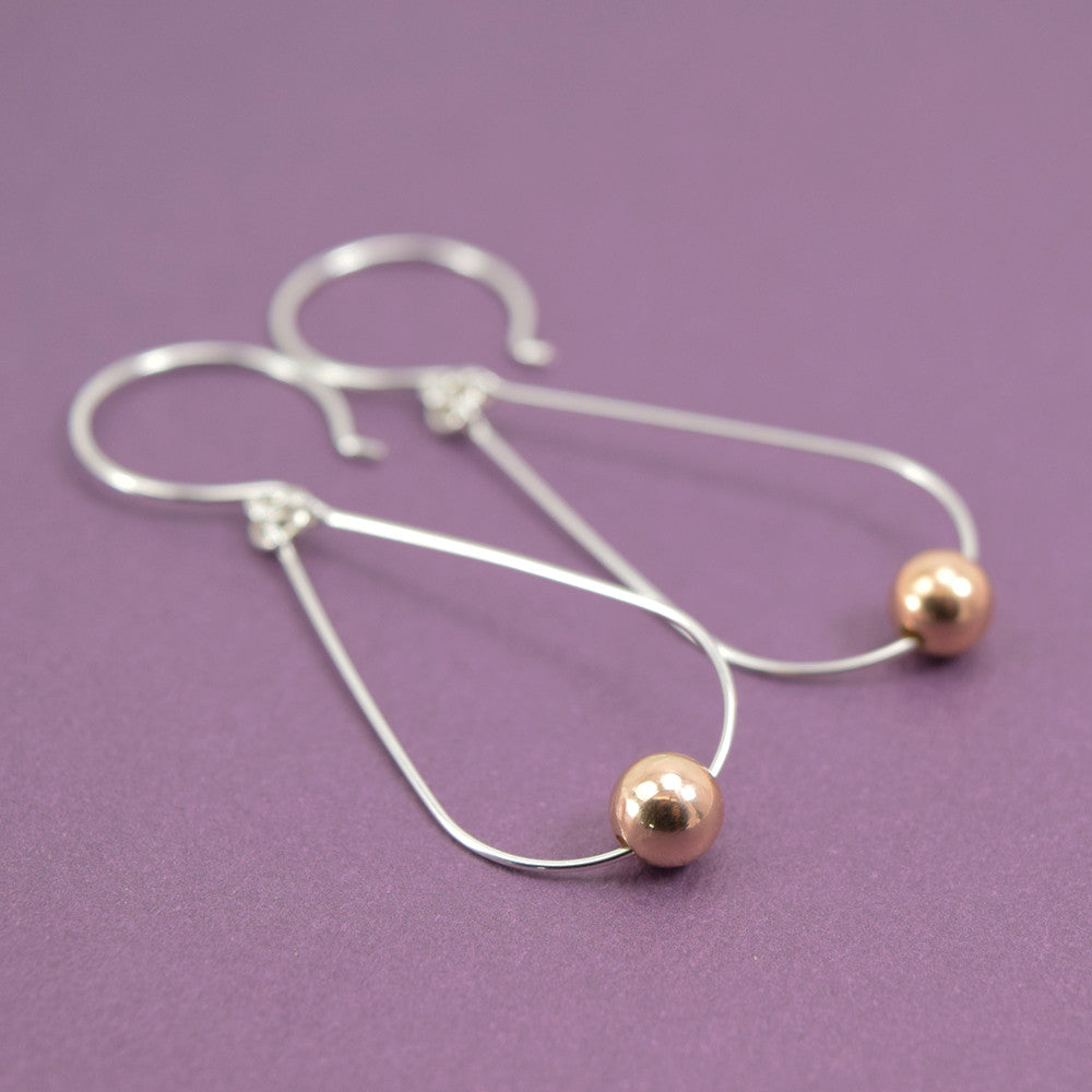Diva Silver Earrings with Rose Gold