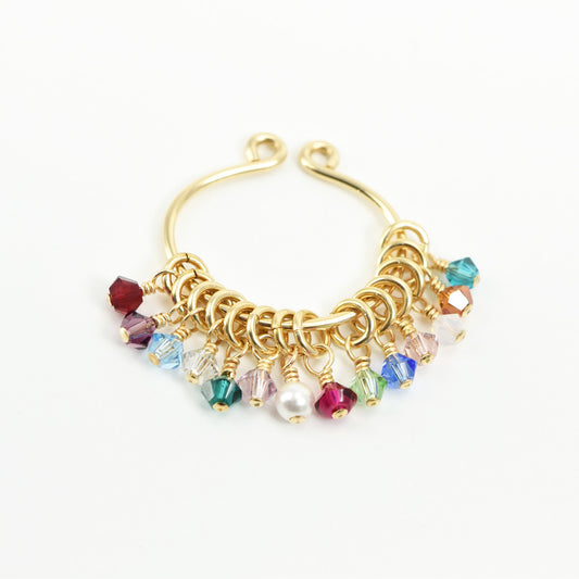 Swarovski Crystal Birthstone Charm, Gold - Cloverleaf Jewelry