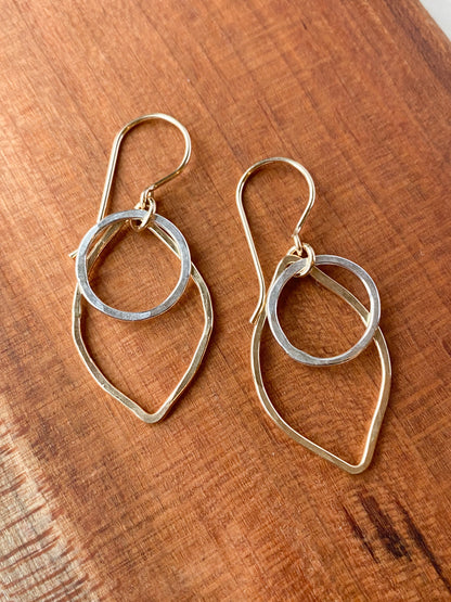 Noble Gold and Silver Earrings - Cloverleaf Jewelry